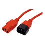 ROLINE Cable de alimentación IEC 320 C14 a C13, 0,8 m, Rojo