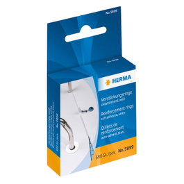 HERMA Anillos de refuerzo 5899, Blanco, 500 unidades