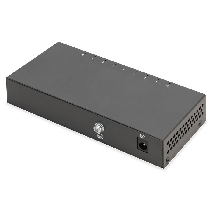 Digitus Conmutador de Red Gigabit Ethernet 8 Puertos No Gestionado 10/100/1000 Mbps, Metal Negro