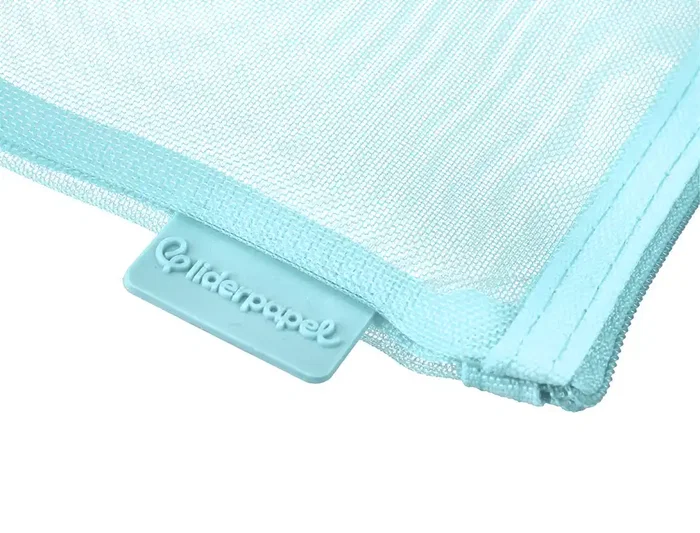 Liderpapel Bolsa Zipper Bag Poliéster Transpirable Multiusos DIN A4 Azul Pastel