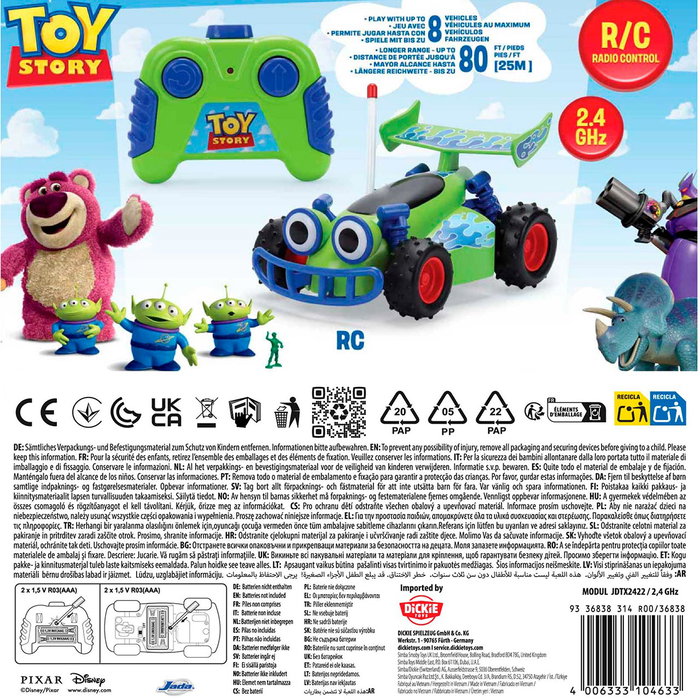 Simba 9336838314R00 Coche Radiocontrol Buggy 1:32 Disney Pixar Toy Story, Vehículo RC para Niños +2 Años