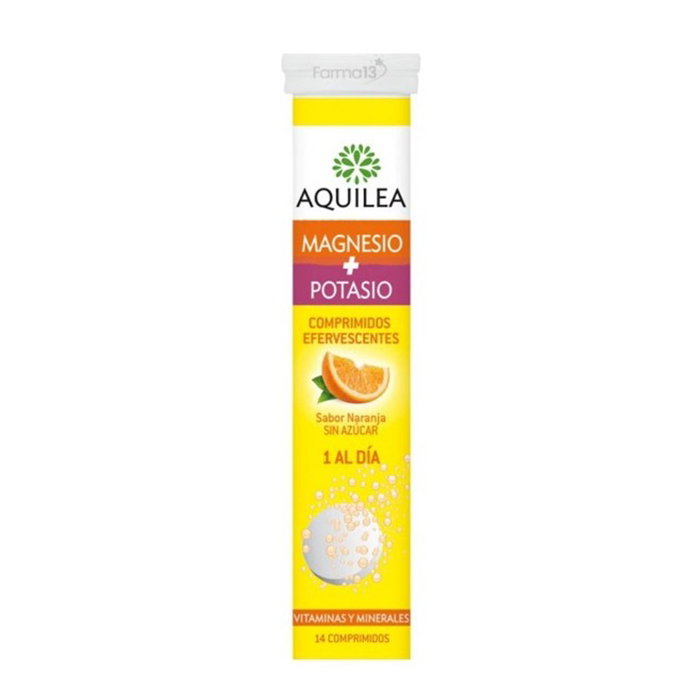 Aquilea Magnesio y Potasio Pastillas Efervescentes Sabor Naranja Sin Azúcar Aquilea Magnesio y Potasio Pastillas Efervescentes Sabor Naranja Sin Azúcar