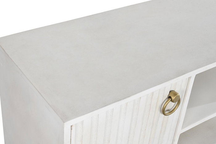 DKD Home Decor Mueble TV Moderno Blanco Dorado 120 x 40 x 60 cm