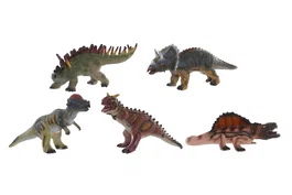 DKD Home Decor Set de Dinosaurios Blandos de PVC Multicolor