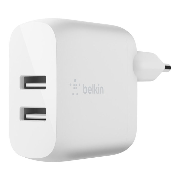 Belkin WCD001VF1MWH Cargador Dual USB-A 24W con Cable Lightning 1m Blanco Belkin WCD001VF1MWH Cargador Dual USB-A 24W con Cable Lightning 1m Blanco