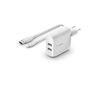 Belkin WCD001VF1MWH Cargador Dual USB-A 24W con Cable Lightning 1m Blanco