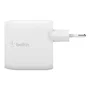 Belkin WCD001VF1MWH Cargador Doble USB-A 24W con Cable Lightning USB-A 1m Blanco para iPhone 11 Pro Max, XR, 8, iPad Pro - BoostCharge