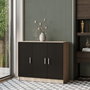 Hanah Home Vo12-Ob Conjunto Muebles Oficina Roble y Negro, Tablero Partículas Melamina, Mesa Estudio 140cm, Elegancia y Sofisticación para su Espacio de Trabajo Moderno