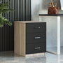 Hanah Home Vo12-Ob Conjunto Muebles Oficina Roble y Negro, Tablero Partículas Melamina, Mesa Estudio 140cm, Elegancia y Sofisticación para su Espacio de Trabajo Moderno