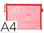 Liderpapel Bolsa zipper bag de poliéster transpirable multiusos tamaño Din A4 color rojo