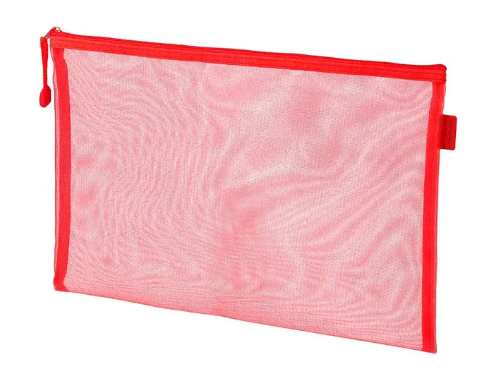 Liderpapel Bolsa zipper bag de poliéster transpirable multiusos tamaño Din A4 color rojo