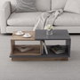 Hanah Home Consept Mesa de Centro Anthracite y Roble 90x45x36 cm Tablero de Partículas Recubierto de Melamina
