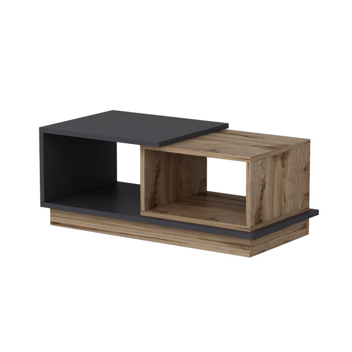 Hanah Home Consept Mesa de Centro Anthracite y Roble 90x45x36 cm Tablero de Partículas Recubierto de Melamina