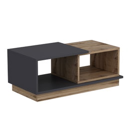 Hanah Home Consept Mesa de Centro Anthracite y Roble 90x45x36 cm Tablero de Partículas Recubierto de Melamina
