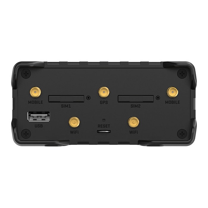 Teltonika RUT956 Router LTE con eSIM, WLAN, GNSS, 4 Puertos LAN, Industrial, para Carril DIN, Carcasa de Aluminio, Negro