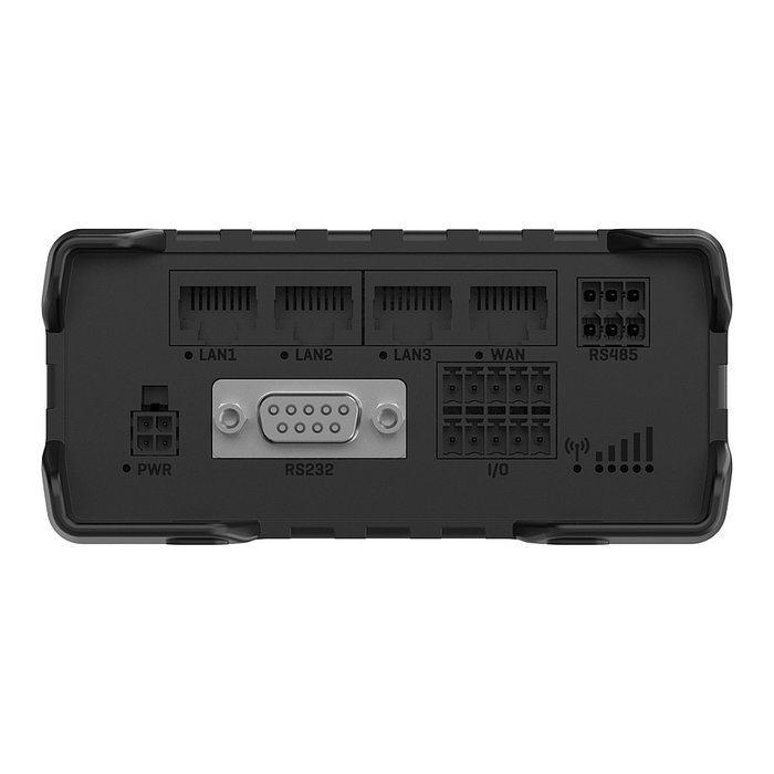 Teltonika RUT956 Router LTE con eSIM, WLAN, GNSS, 4 Puertos LAN, Industrial, para Carril DIN, Carcasa de Aluminio, Negro