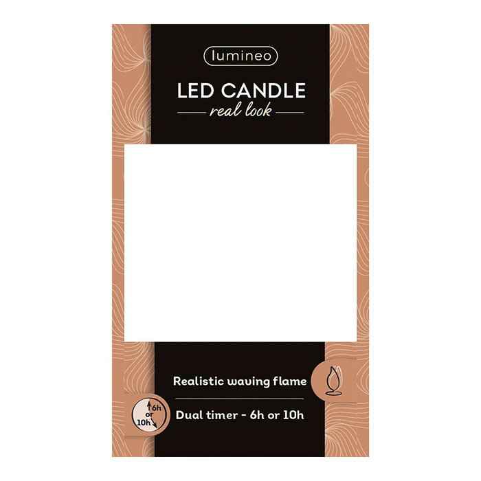Lumineo Vela de cera LED Roja con parte superior curva