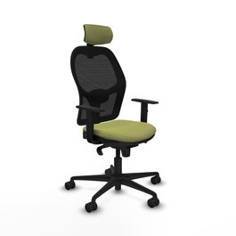 PIQUERAS Y CRESPO Silla de oficina Jorquera con mecanismo Sincro, Verde oliva y Negro