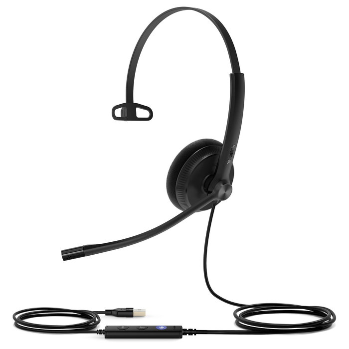 Yealink Auriculares UH34 Lite Mono Teams USB-C/A para Oficina/Centro de Llamadas, Conexión USB, Certificado para Microsoft Teams