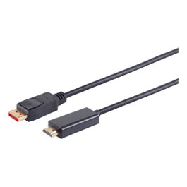 S-Impuls Adaptador DisplayPort a HDMI 1m 4K 60Hz Negro con conectores dorados