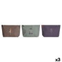 DKD Home Decor Surtido de 3 Bolsas de Lienzo de Algodón para Yoga (33x8x20 cm) en Burdeos, Verde y Marrón