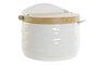 DKD Home Decor Azucarero Basicos Porcelana Bambu Blanco Natural 9 x 9.2 x 10.5 cm (4 Unidades)