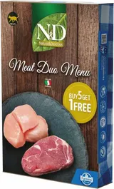 Farmina N&D Cat Natural Meat Duo Menu Comida Húmeda para Gatos Sabores Mixtos Pack 6 Latas x 70 gr