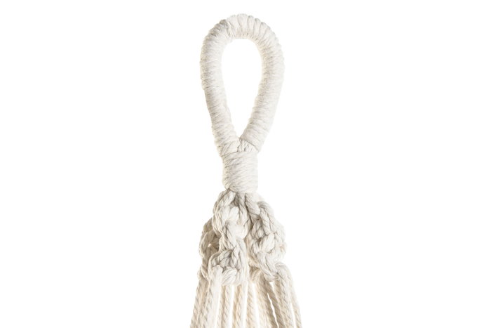 DKD Home Decor Macetero Macramé Colgante Blanco 30x30x100 cm