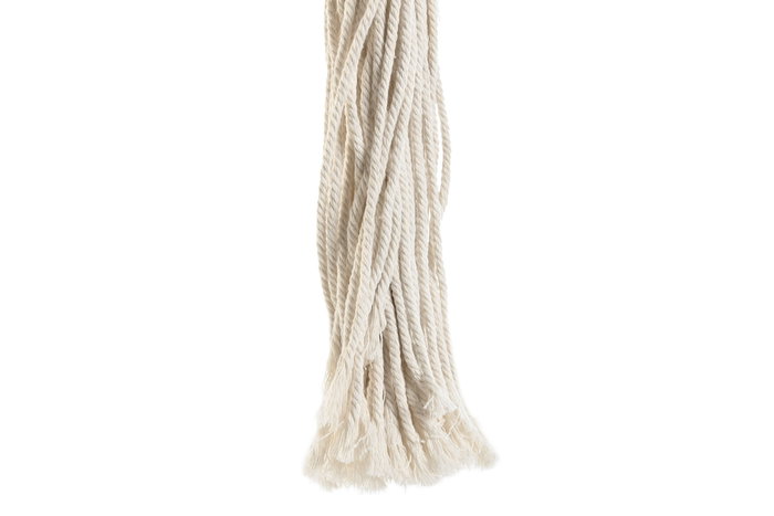 DKD Home Decor Macetero Macramé Colgante Blanco 30x30x100 cm