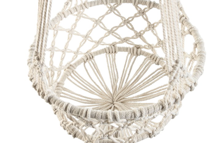 DKD Home Decor Macetero Macramé Colgante Blanco 30x30x100 cm