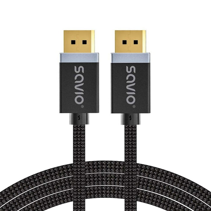 SAVIO Cable DisplayPort 1.4 de 1m con acabado textil