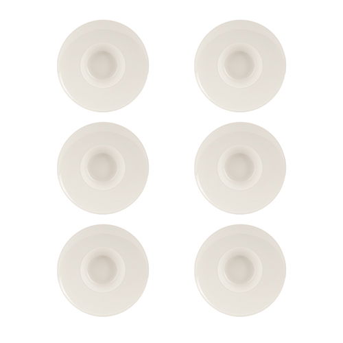SUMMA NOUBON GOURMET Plato Hondo, Vajilla Blanca, 22 cm de Diámetro, Apto Lavavajillas y Microondas, Blanco Marfil (Set de 6)