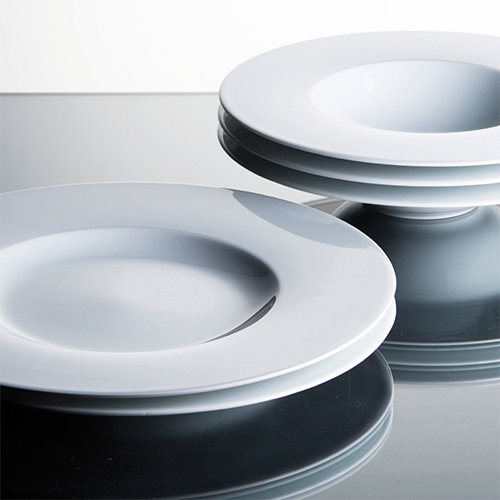 Summa Plato Hondo 22 cm, Porcelana, Color Marfil, Vajilla Noubon Gourmet (Set de 6)