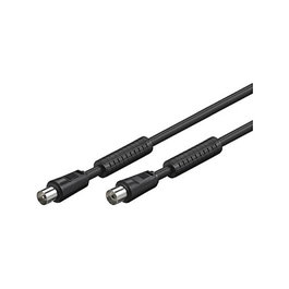 GoodConnections S-PAK10S Cable Antena TV Negro 10m, 75 Ohm, Conectores Macho/Hembra, Apantallamiento Magnético