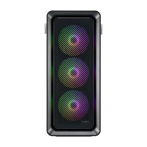 FSP CUT593P Torre ATX Negra - Caja de PC con 4 Ventiladores ARGB 140mm, Panel Frontal Magnético Intercambiable, Cristal Templado, Gestión de Cables, para RTX 40, Ref. POC0000204