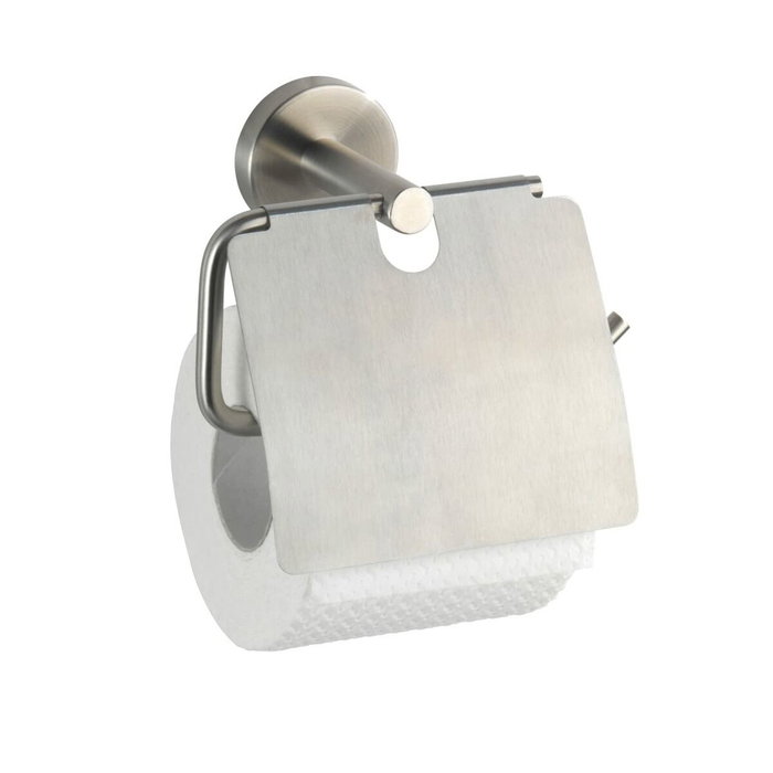 Wenko Portarrollos con tapa de acero inoxidable mate