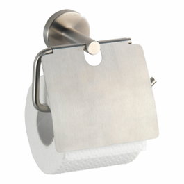 Wenko Portarrollos con tapa de acero inoxidable mate