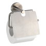 Wenko Portarrollos con Tapa de Acero Inoxidable Mate, Medidas 15 x 13,5 x 7 cm