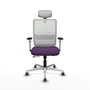 PIQUERAS Y CRESPO Silla de oficina Haches con mecanismo Sincro/Traslack Morado y Blanco