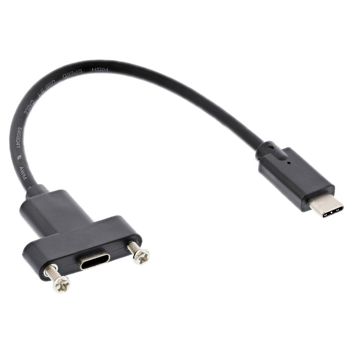 InLine Adaptador USB C a USB C 33441G, 0,2 m, Negro InLine Adaptador USB C a USB C 33441G, 0,2 m, Negro