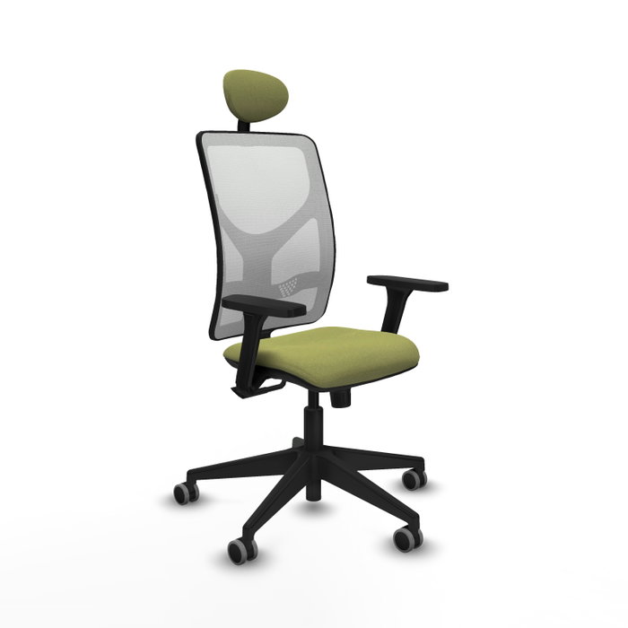 Silla de oficina Motilla con mecanismo Sincro tapizada con Tela color Verde oliva y malla color Blanco. Equipada con lumbar 1D, Brazos 3D, Cabecero Fijo y Ruedas 65 mm parqué Silla de oficina Motilla con mecanismo Sincro tapizada con Tela color Verde oliva y malla color Blanco. Equipada con lumbar 1D, Brazos 3D, Cabecero Fijo y Ruedas 65 mm parqué