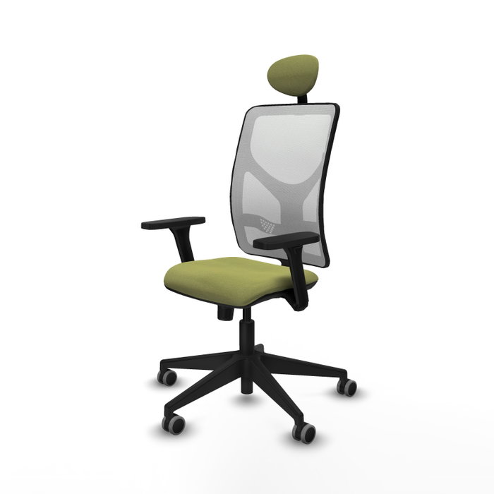 Silla de oficina Motilla con mecanismo Sincro tapizada con Tela color Verde oliva y malla color Blanco. Equipada con lumbar 1D, Brazos 3D, Cabecero Fijo y Ruedas 65 mm parqué Silla de oficina Motilla con mecanismo Sincro tapizada con Tela color Verde oliva y malla color Blanco. Equipada con lumbar 1D, Brazos 3D, Cabecero Fijo y Ruedas 65 mm parqué