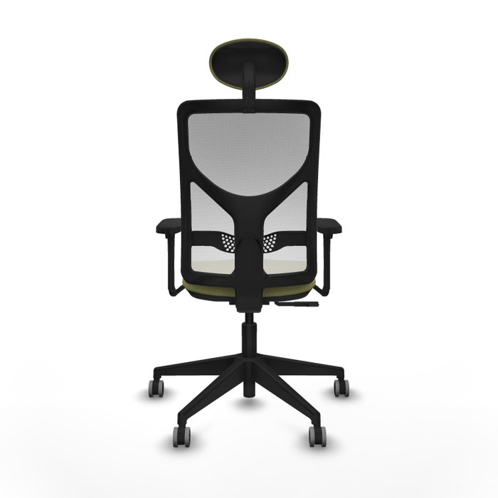 Silla de oficina Motilla con mecanismo Sincro tapizada con Tela color Verde oliva y malla color Blanco. Equipada con lumbar 1D, Brazos 3D, Cabecero Fijo y Ruedas 65 mm parqué Silla de oficina Motilla con mecanismo Sincro tapizada con Tela color Verde oliva y malla color Blanco. Equipada con lumbar 1D, Brazos 3D, Cabecero Fijo y Ruedas 65 mm parqué