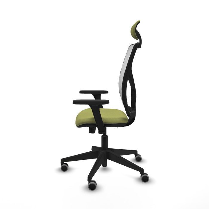 Silla de oficina Motilla con mecanismo Sincro tapizada con Tela color Verde oliva y malla color Blanco. Equipada con lumbar 1D, Brazos 3D, Cabecero Fijo y Ruedas 65 mm parqué Silla de oficina Motilla con mecanismo Sincro tapizada con Tela color Verde oliva y malla color Blanco. Equipada con lumbar 1D, Brazos 3D, Cabecero Fijo y Ruedas 65 mm parqué