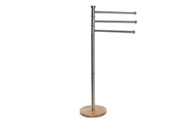 DKD Home Decor Toallero de Bambú e Inox 22x22x85,5 Plateado
