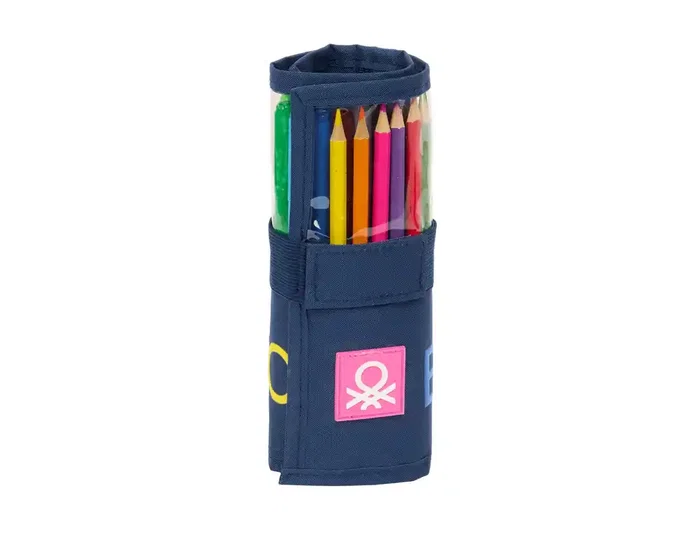 Safta Plumier Enrollable Benetton Damero 27 Pcs.