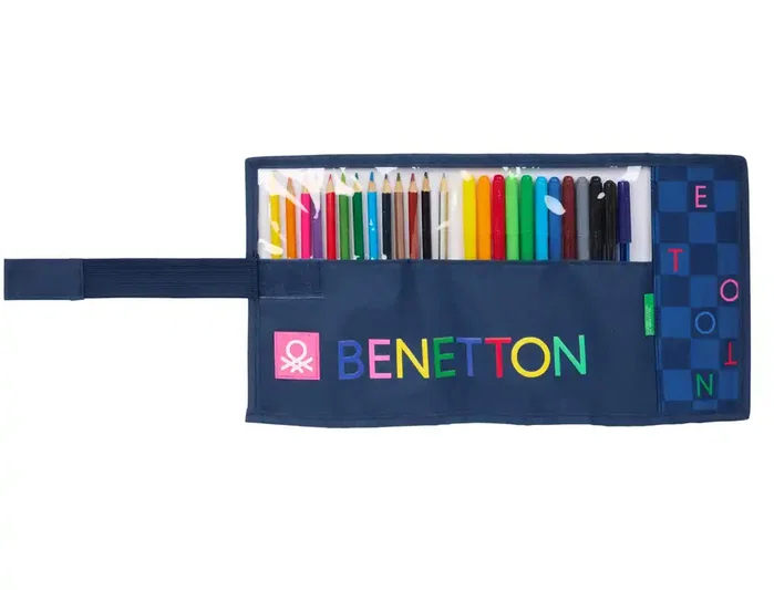 Safta Plumier Enrollable Benetton Damero 27 Pcs.