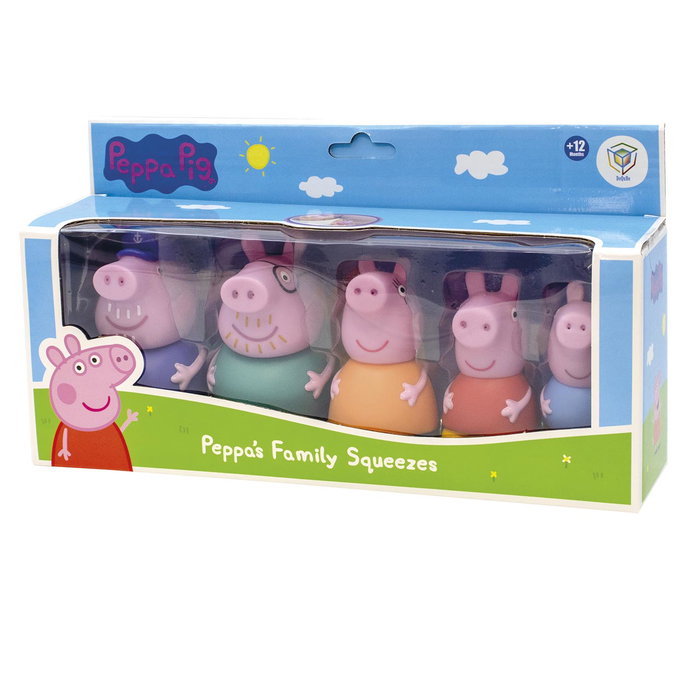 Deqube Peppa Pig 5 Figuras De Baño Familia 7-10cm Goma +12 Meses