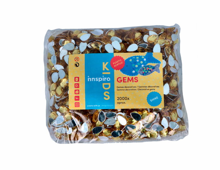 Innspiro Gemas decorativas acrílicas gota amarillo 8x13mm 2000u.