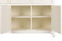 DKD Home Decor Vitrina Tradicional Crema Marron Oscuro Mango y MDF 150 x 190 x 45 cm con 6 cajones y 6 puertas